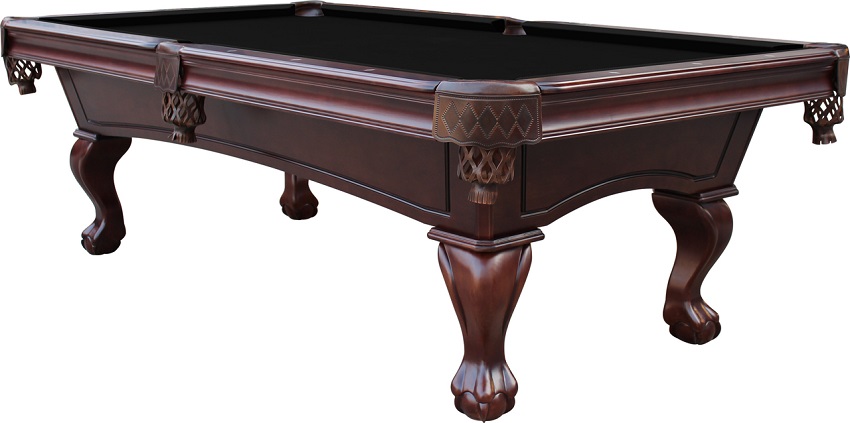 8' Espresso Charles River 3-Piece Slate Pool Table with Leather Drop ...